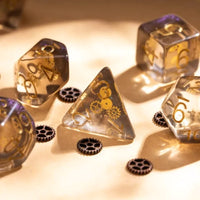 Gear Wheel 7pc Dice Set Inked In Gold