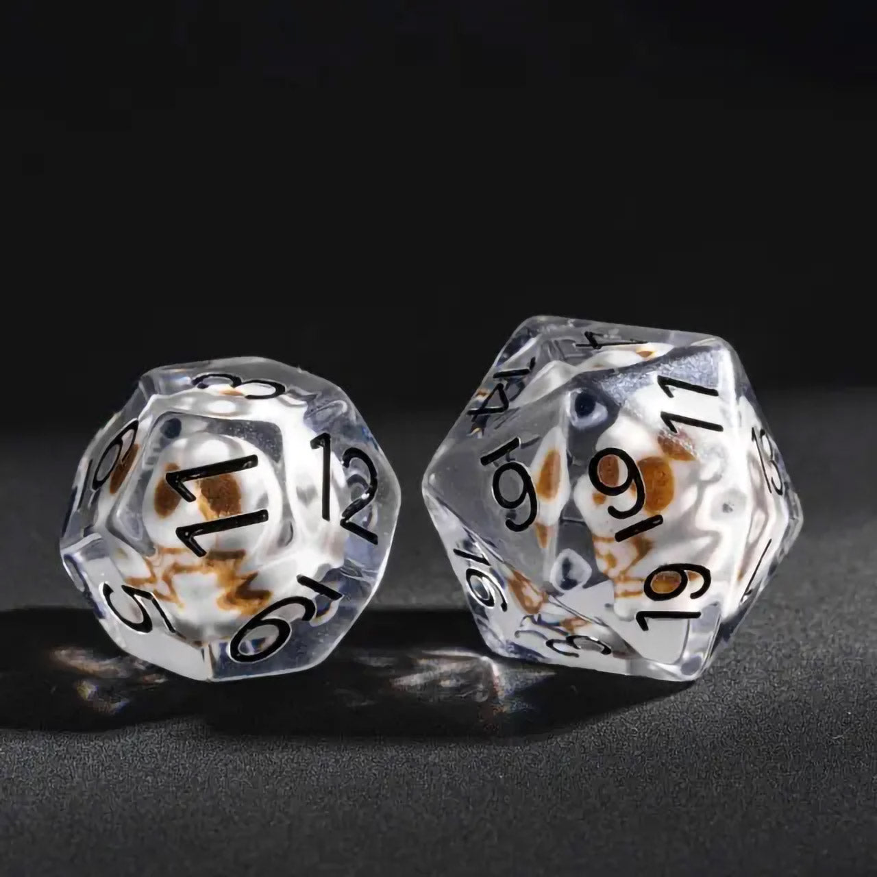 Skull Dice Inclusions Dice Set With Black Ink - 7pc