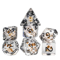 Skull Dice Inclusions Dice Set With Black Ink - 7pc