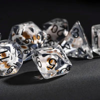Skull Dice Inclusions Dice Set With Black Ink - 7pc