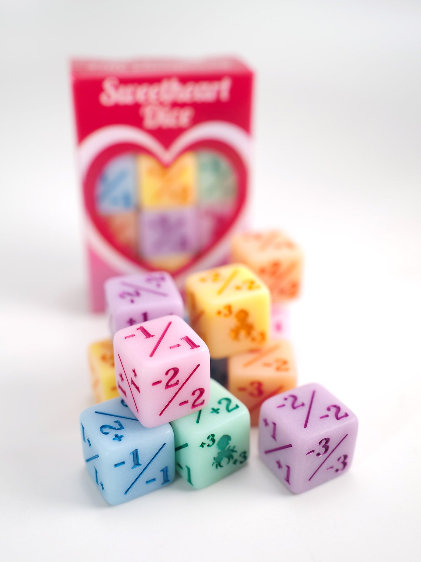 Be My Valentine "Sweetheart Dice" Mini 3/3 Positive/Negative 12 Pack