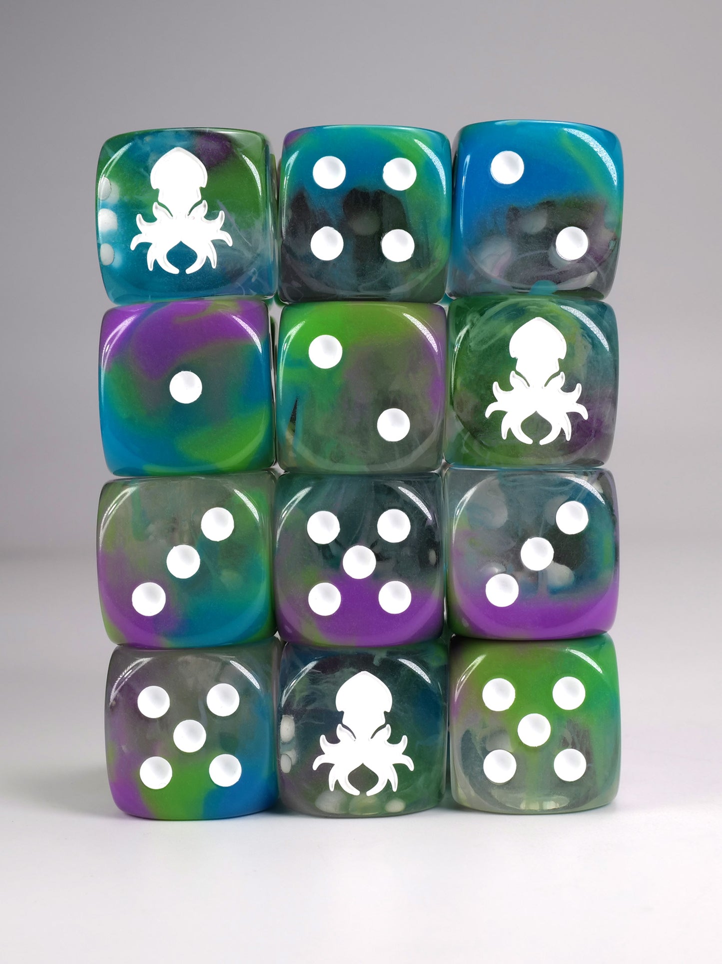 Water Nymph D6 with Pips 12pc Dice Set