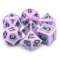 Ancient Purple 7pc Dice Set Inked in Black