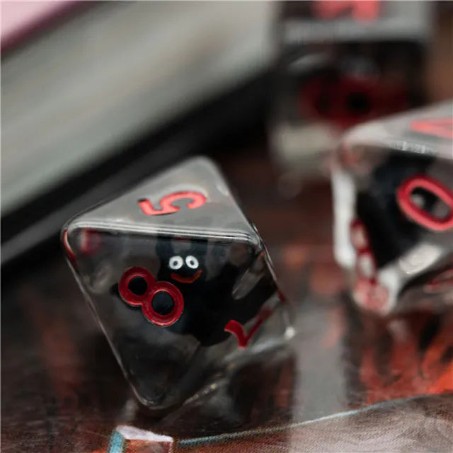 Baby Bat 7pc Dice Set Inked in Red