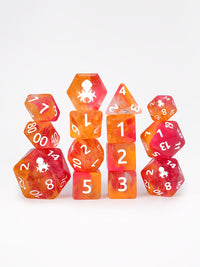 Tropical Mermaid 14pc Dice Set inked in White
