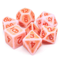 Ancient Rose 7pc Dice Set Inked in Pink