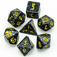 Homage Black 7pc Dice Set Inked in Yellow