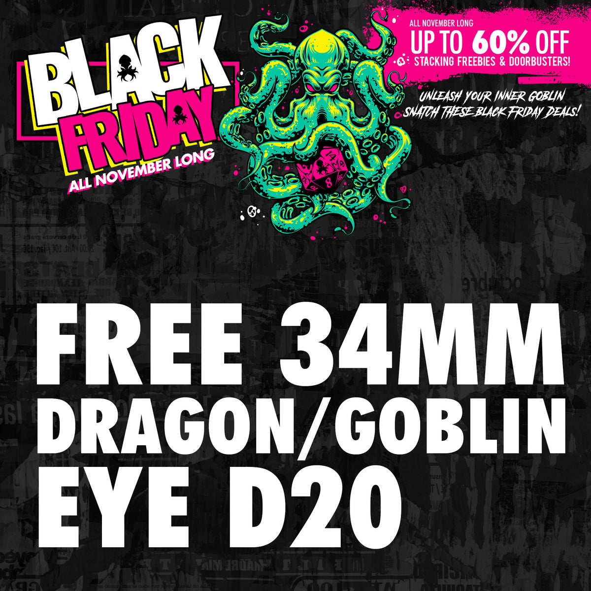 Freebie - 34MM Dragon or Goblin Eyeball D20