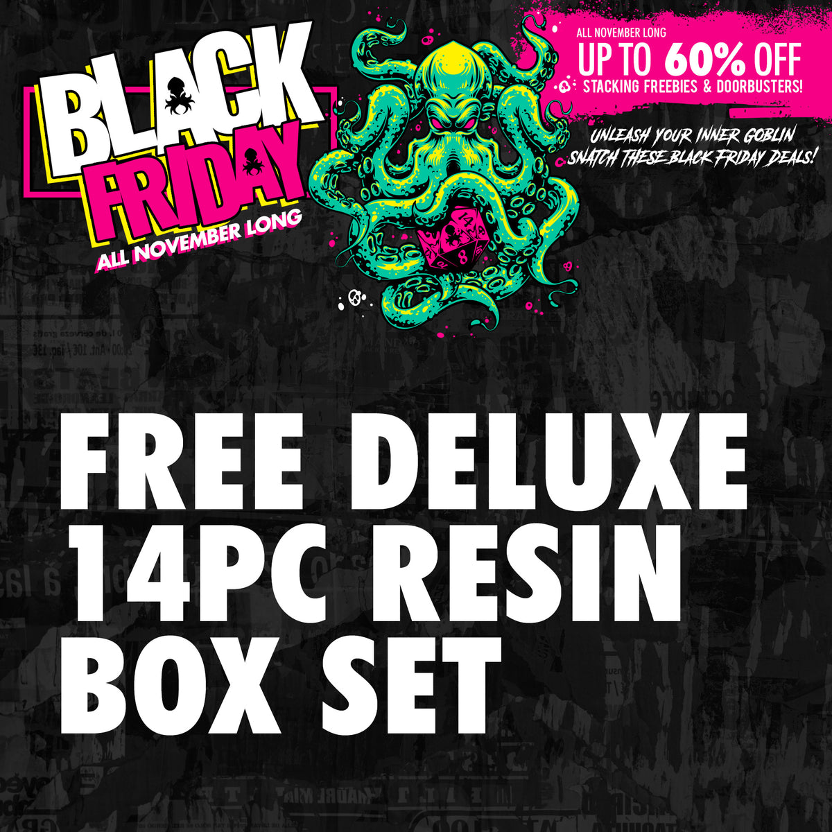 Freebie - Free Deluxe 14pc Resin Kraken Dice Box Set