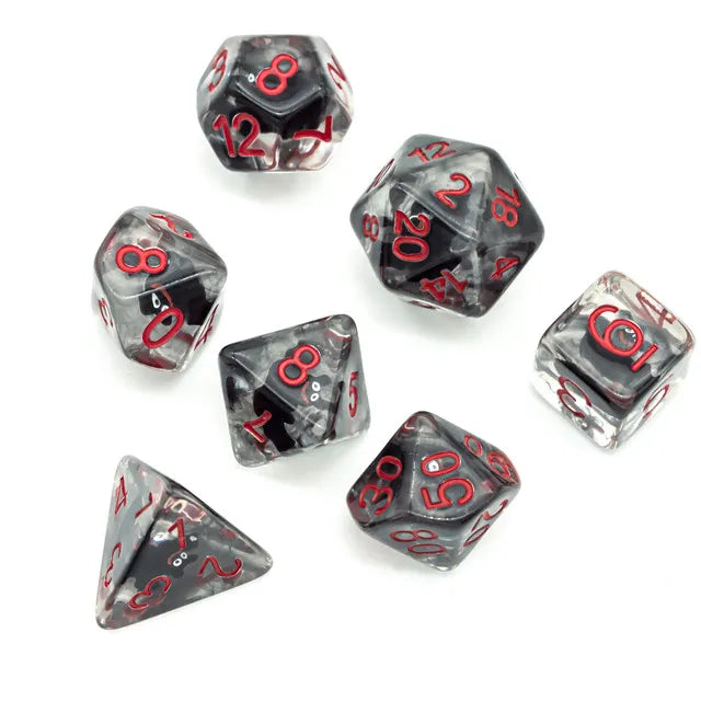 Baby Bat 7pc Dice Set Inked in Red