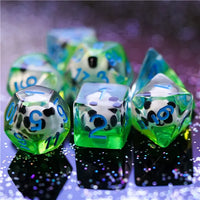 Sleeping Panda 7pc Dice Set Inked in Blue