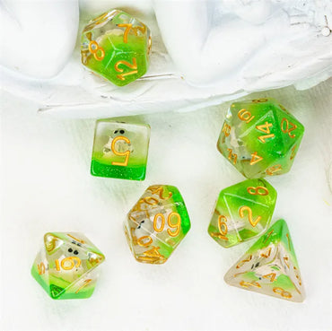 Baby Goblin 7pc Dice Set Inked in Gold