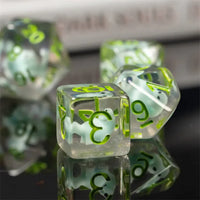 Baby Dino 7pc Dice Set Inked in Green