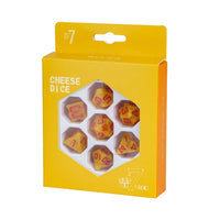 Cheese 7pc Dice Set inked in Red