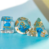 Baby Whale 7pc Dice Set Inked in Gold