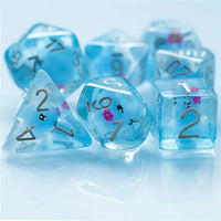 Baby Octopus 7pc Dice Set Inked in White