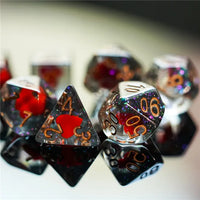 Shape of my Heart 7pc Dice Set Inked in Gold