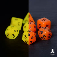 Orange Glow in the Dark Dice Set