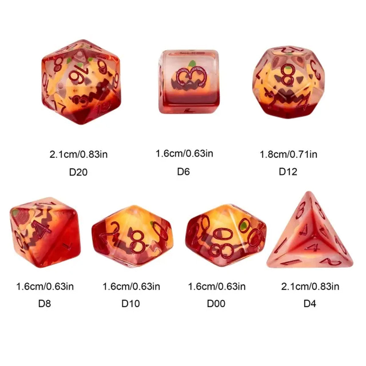Jack O' Lantern  7pc Dice Set