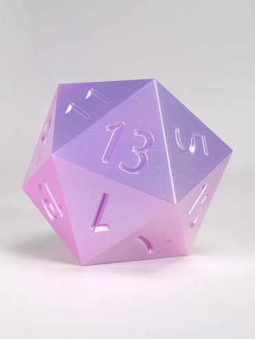 Ombre Princess Pink to Periwinkle 55mm D20 Dice