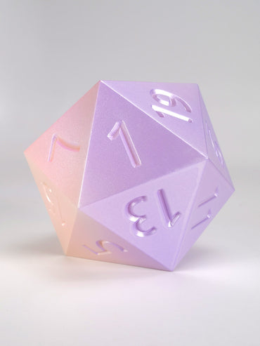 Ombre Elegant Pink to Periwinkle 55mm D20 Dice