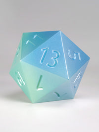 Ombre Teal to Azure 55mm D20 Dice