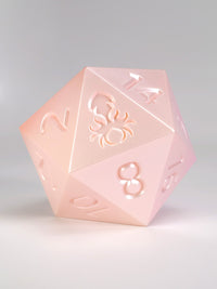 Ombre Chica Peach to Candlelight Peach 55mm D20 Dice