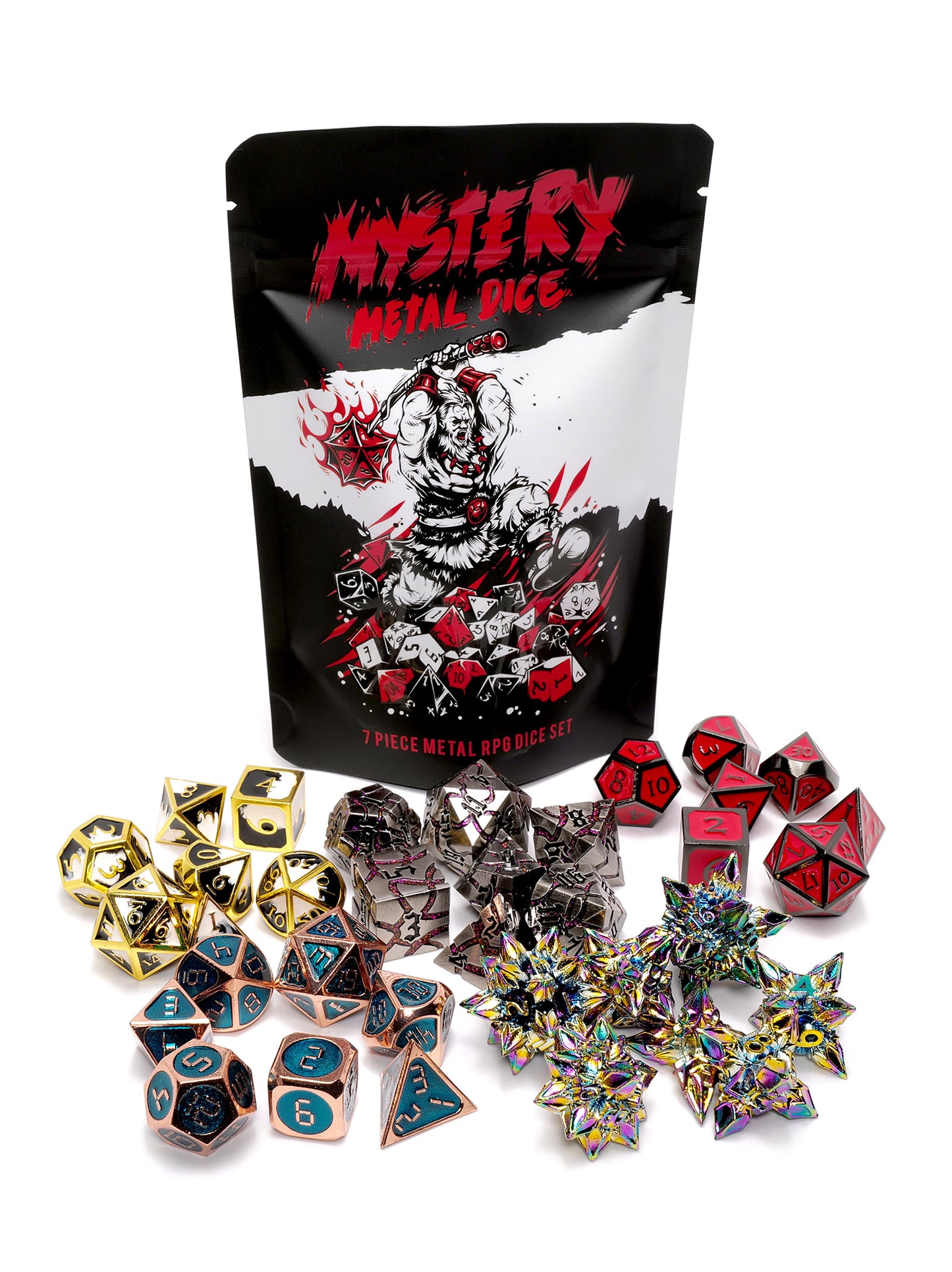 Dice Market Mystery Metal 7pc Dice Set