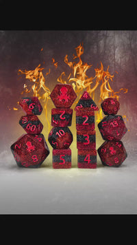 Hellish Rebuke 14pc Dice Set Inked in Red