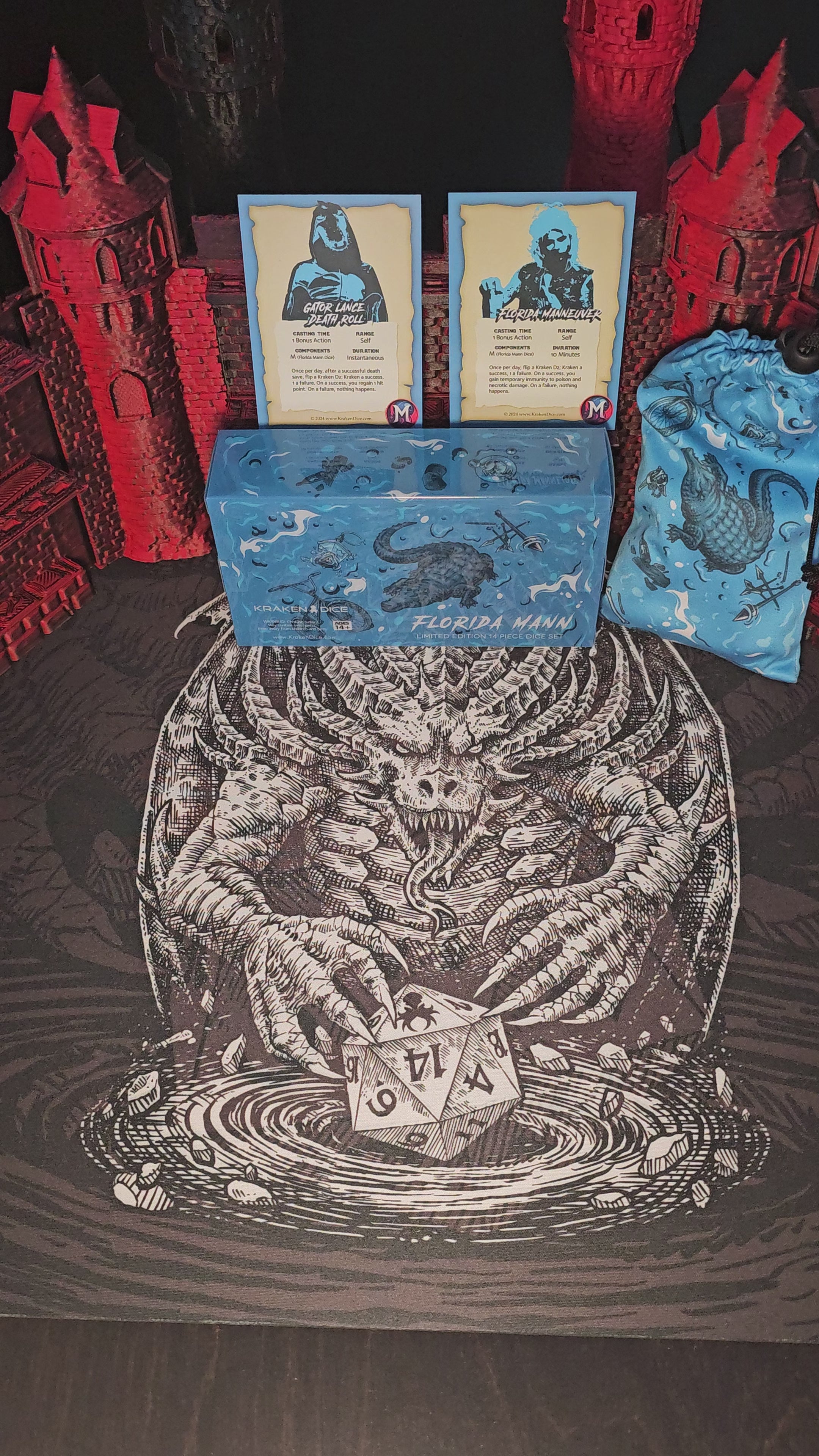 Florida Mann 14pc Matte Dice Set Inked in Pink – Kraken Dice