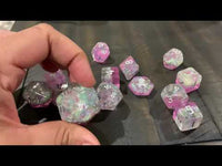 Glowquarium Pink  14pc Polyhedral Dice set with Glow in the Dark Particles