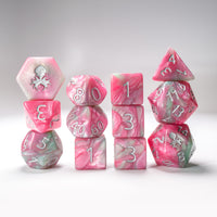 Flamingo Paradice  12pc RPG Dice Set with Silver Ink