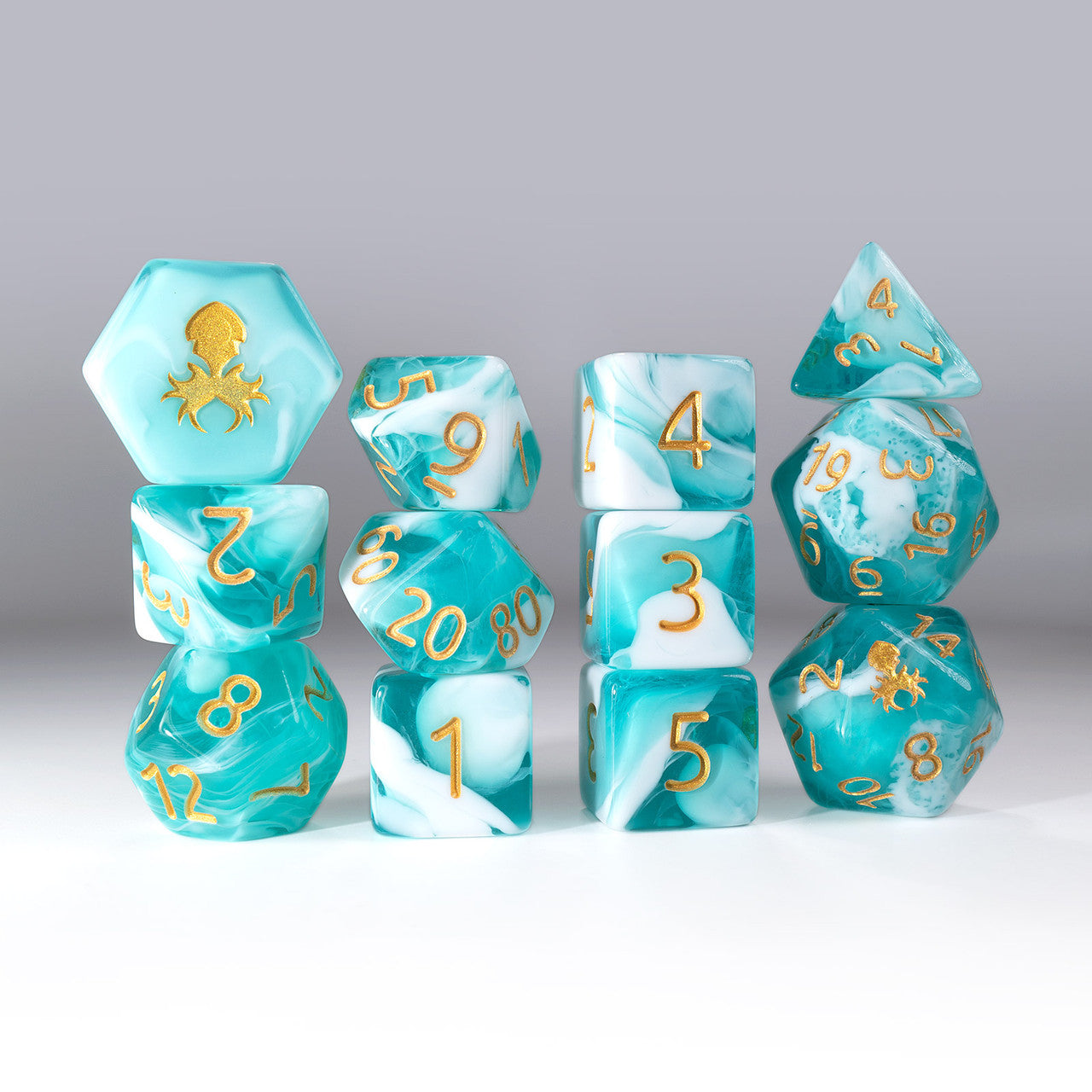 12pc  Gummi Baby Shark Do Do Do Do Polyhedral Dice Set