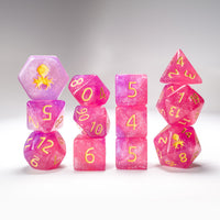 Hydrangea 12pc  Glimmer RPG Dice Set with Gold Ink