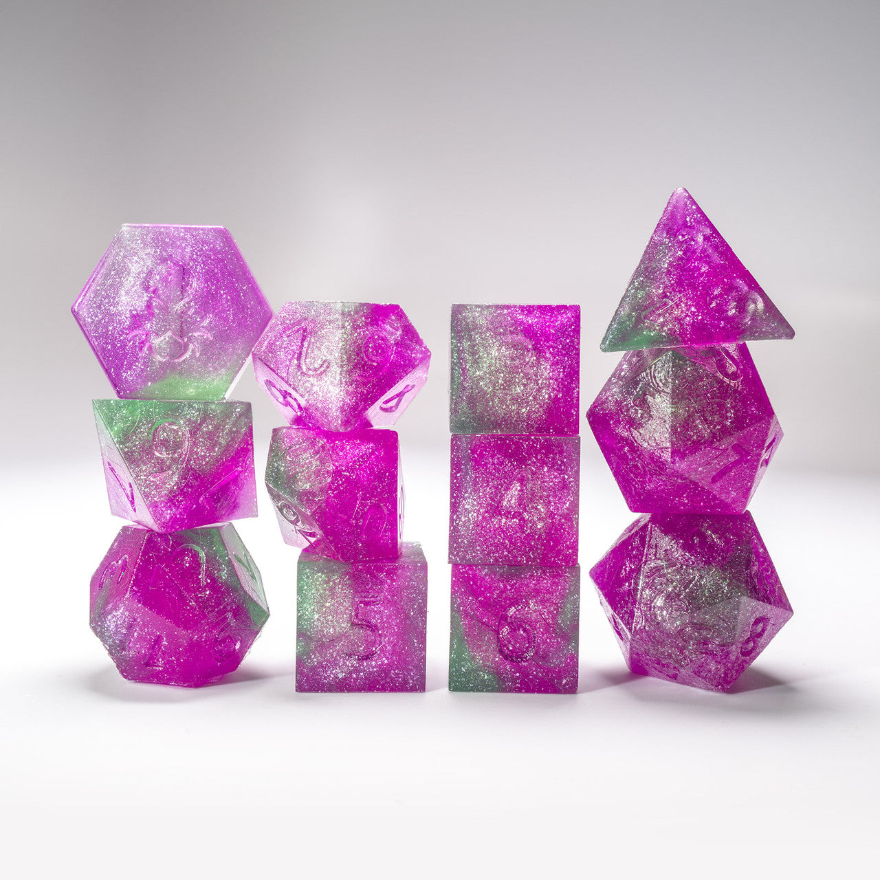 Raw Poison Ivy 12pc Glimmer RPG Dice Set