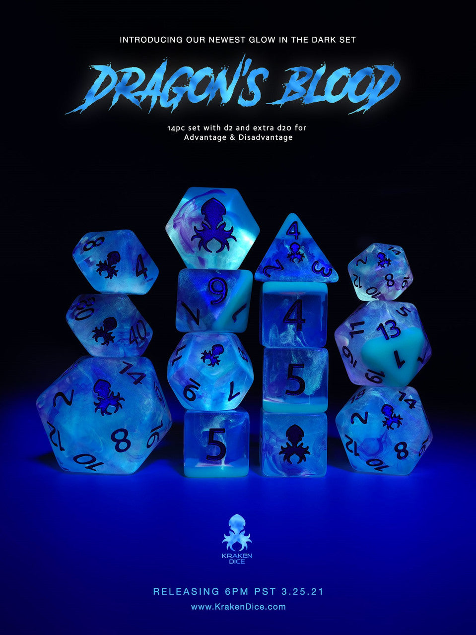 Dragon's Blood: Lava Lamp 14pc Limited Edition Dice Set