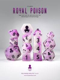 Mutagen: Royal Poison 14pc Glow in the Dark Purple Ink Dice Set
