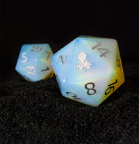 40mm Opalite Semi-Precious Single D20 with Kraken Logo