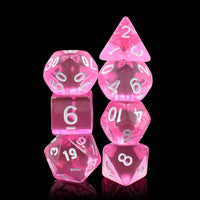 7pc Magenta Gems Translucent Polyhedral RPG Dice Set