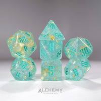 7pc Fragments of the Sun Glitter Teal with Teal Ink