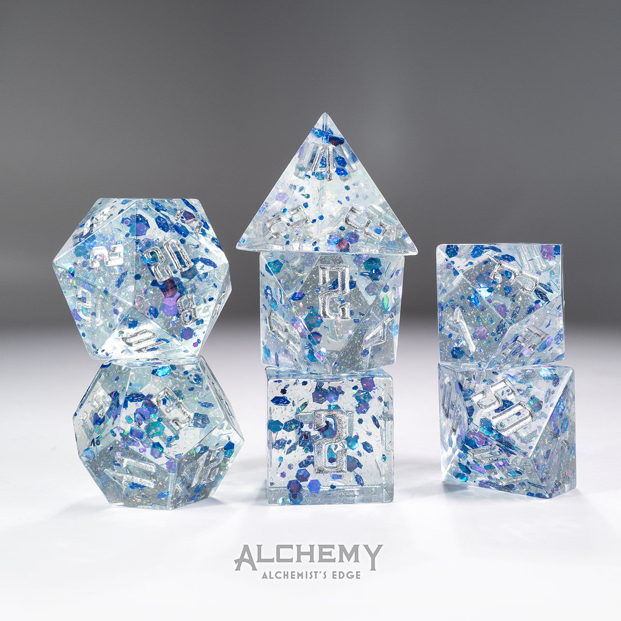 7pc Alchemist's Edge Blue Fragments by Alchemy Dice