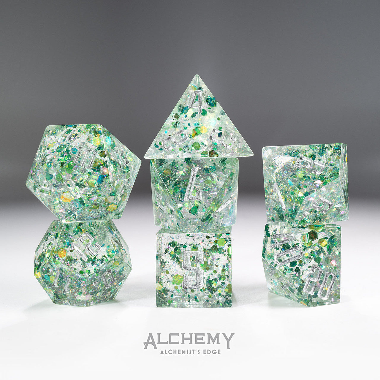 7pc Alchemist's Edge Green Fragments by Alchemy Dice