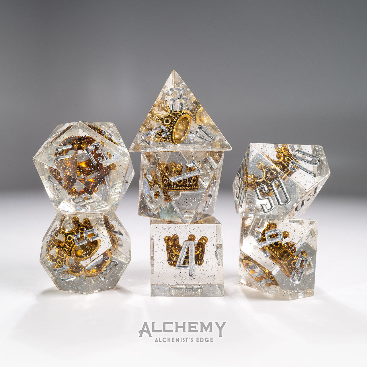 7pc Alchemist's Edge Royal Crown with Silver Glitter by Alchemy Dice