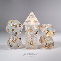 7pc Gold Holo Glitter with Copper Ink by Alchemy Dice