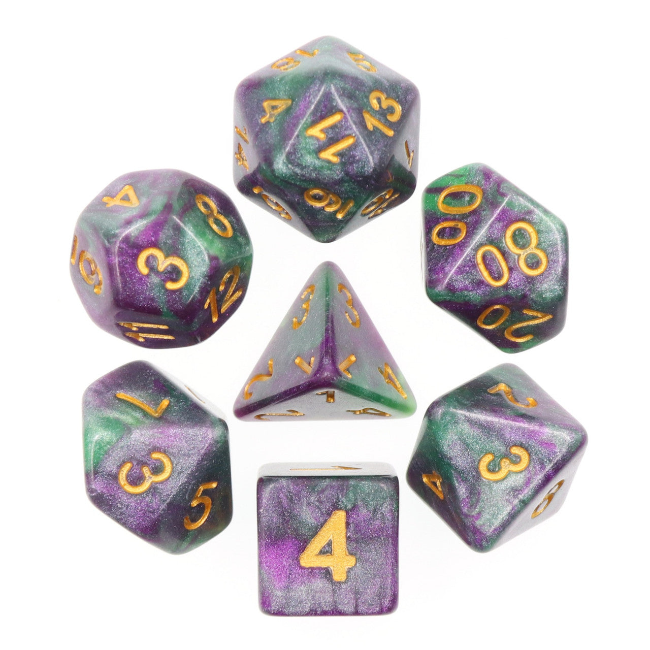 Bayou King  Polyhedral 7pc Dice Set