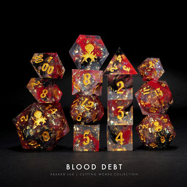 Blood Debt: Kraken Lux Cutting Words 14pc Sharp Edge Dice Collection