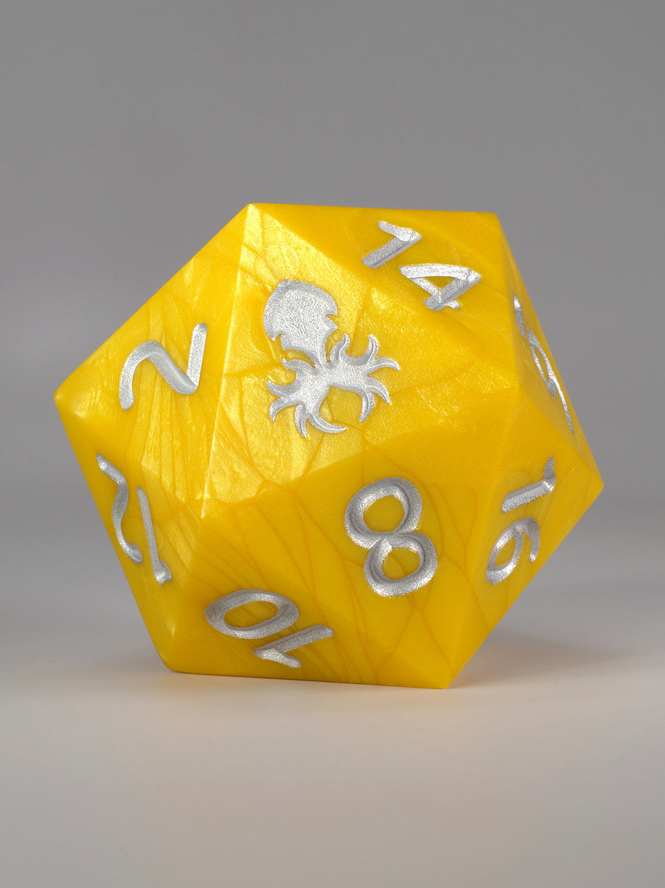 Yellow with Silver Ink Hand Polished Sharp Edge 55mm D20