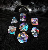 Dichroic Glass Semi-precious Gemstone Dice Set
