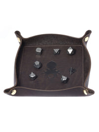 Leather Dice Tray In Coffee