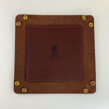 Leather Dice Tray In Oxblood